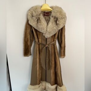 Vintage Beck Real Fur & Leather Winter Coat – Full Length – Perfect Condition
